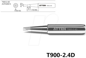 T900-2,4D Soldering tip, 2.4 mm, pencil-shaped, straight