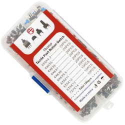 Microswitch pushbutton set - 180 pieces, Various sizes, Versatile pushbuttons for electronics
