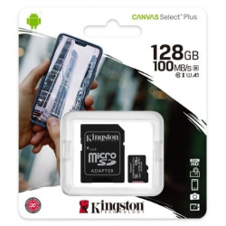 Karta pamięci Kingston Canvas Select Plus microSD (microSDXC) 128GB class 10 UHS-I U1 V10 A1 - 100MB/s + adapter