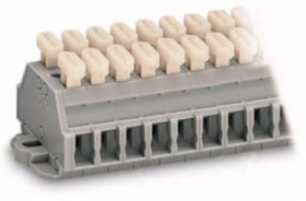 2-wire terminal strip, spring-clamp connection, 0.08-2.5 mm², 4 pole, 24 A, 6 kV, gray, 261-424/341-000