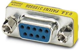 Gender changer, D-Sub socket, 9 pole to D-Sub socket, 9 pole, straight, 1688722