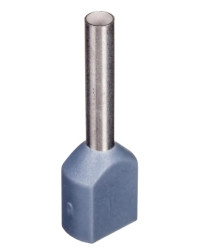 Końcówka tulejkowa izolowana TID 2x0,75mm2/10mm szara cynowana TID2x0,75L10x500 /500szt./