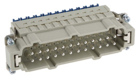 Wkładka złącza dużej mocy 24-pinowe HARTING 16A 24P Męski Zacisk klatkowy Montaż na panelu Proste