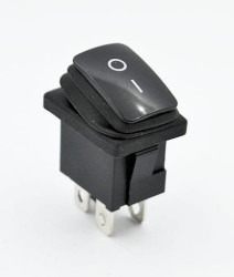 KCD1-B przełącznik kołyskowy hermetyczny czarny ON-OFF; 6A / 250V