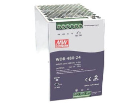 WDR-480-24 Zasilacz impulsowy, na szynę DIN, 480W, 24VDC, 20A, 180÷550VAC