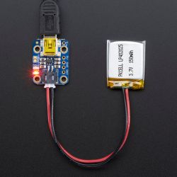 Adafruit Mini Lipo w/Mini-B USB Jack - USB LiIon/LiPoly charger - v1
