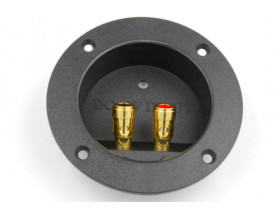 Terminal głośnikowy 2 gniazda banan gold 105mm okrągłe