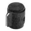 Button, cylindrical, Ø 19.1 mm, (H) 15.88 mm, black, for rotary switch, 9-1437622-6