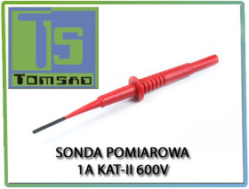 Sonda pomiarowa gniazdo 4mm S155-R 1A KAT II 600V - Czerwona