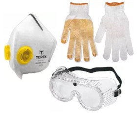 Zestaw ochronny (półmaska 82S138 gogle 82S109 i rękawice 83S302) 82S109+G