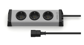 Listwa zasilająca 1.5mm², 16A, 250 V, 3 wtykowa IEC C14 dł. kabla 1.5m Czarny PVC Typ F - niemieckie Schuko