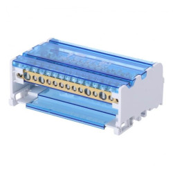 Blok rozdzielczy modułowy Listwa łączeniowa 4x15 125A na szynę DIN TH35 4x (2x 10-35mm2 + 2x 10-25mm2 + 11 2,5-5mm2) FJ-415/125B