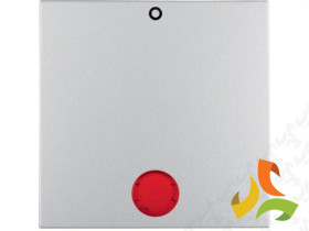 B.Kwadrat/B.7 Klawisz z czerwonym podświetleniem do wyłączników 2- i 3-biegunowych z nadrukiem "0" aluminiowy mat lakierowany 16