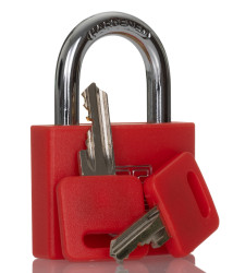 Kłódka średnica szekli: 6mm RS PRO z kluczem W budynkach, na zewnątrz mosiężna Czerwony