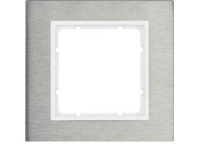 BERKER B.7 Ramka 1 pojedyncza stal szlachetna/biały mat 10113609 HAGER