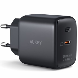 Ładowarka Sieciowa AUKEY 45W GaN USB-C Power Delivery, Premium, Czarna