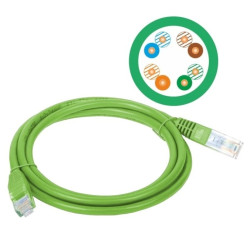Patchcord UTP A-LAN KKU5ZIE1 (RJ45 - RJ45 1m UTP kat. 5e kolor zielony)
