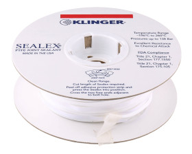 Taśma teflonowa szerokość 10mm długość 8m grubość 3mm Biały Klinger