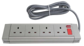 Przedłużacz 4 gniazda 230 V AC Typ G - brytyjski 2m 455264