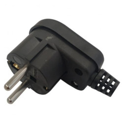 Wtyczka kątowa 2P+Z unischuko IP20 250V~ 16 A czarna 24031