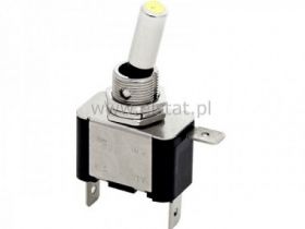 Przeł. hebel. 2-poz. ON-OFF 20A podśw.Y 12V
