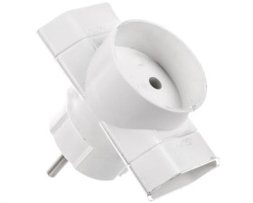 Rogałęźnik wtyczkowy 2xEuro + 1x2P biały R-1