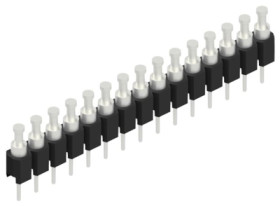 Pin header, 15 pole, pitch 2.54 mm, straight, black, 10039932