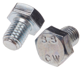 Śruba z łbem sześciokątnym gwint M12 16mm skok 1.75mm Stalowe Sześciokątny Powlekane jasnym cynkiem RS PRO