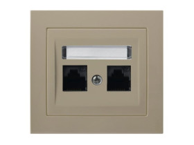 KIER Gniazdo komputerowe podwójne kat.6 MMC beżowy GPK-2W/K6/01 OSPEL