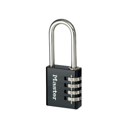 Master Lock 7640EURDBLKLH Black Finish 40mm 4-Digit Combi Padlock - 51mm Shackle