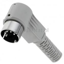 DIN 6 pin WT kątowy, szary