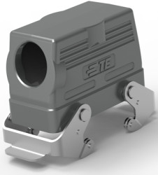 Housing, size HB16, die-cast aluminum, PG21, angled, clip locking, IP65, T1250163121-000