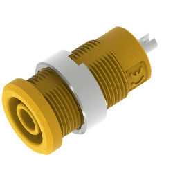 Gniazdo bananowe Żeński Połączenie lutowane Żółty 25A Electro PJP rozmiar 4 mm