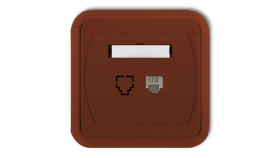 Liza Gniazdo Telefoniczne Pojedyncze 1Xrj11, 4-Stykowe Brązowy 4Glt-1