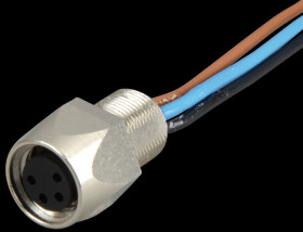 11292 M8 built-in connector, 4-pin, front mounting