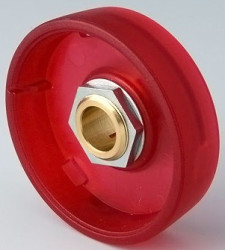 Rotary knob, 8 mm, PC, red, Ø 41 mm, H 14 mm, B8241083