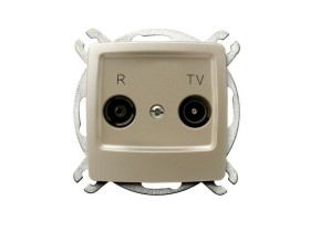 KARO Gniazdo antenowe RTV końcowe ZAR 25-3 dB ecru perłowy GPA-SK/m/42 OSPEL