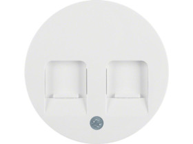 BERKER R.1/R.3 Element centralny z zasuwami chroniącymi przed kurzem biały połysk 11812089 HAGER