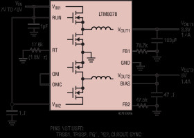 Dual 1.4A, Single 2.8A Step-Down Silent Switcher μModule Regulator