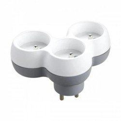 Rozgałęźnik 3x2P+Z, biało-szary,OR-AE-13239