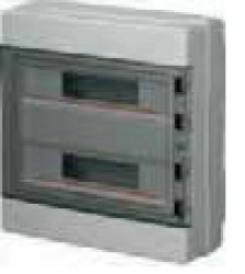 Rozdzielnica modułowa 2x18 n/t bezhalogenowa drzwi transp.IP65 szyna N+PE szara 1000V AC 1500V DC PV UV 400x400x140, EC62036E