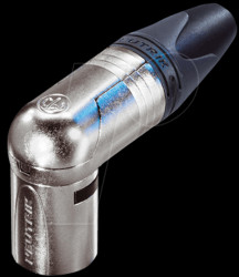 NC3MRX XLR angled connector, 3-pin, silver, nickel-plated