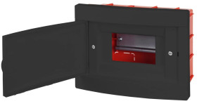 Rozdzielnica modułowa podtynkowa 1x6 IP40 czarna CZRM-PT-06M