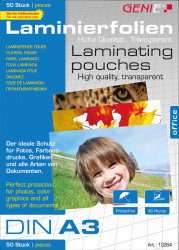 10264 Laminating films, DIN A3, 80 mic, pack of 50
