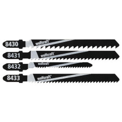 Wolfcraft 8430000 Jigsaw Blade Set HCS Fine to Rough T-shank Softwood 10pcs.