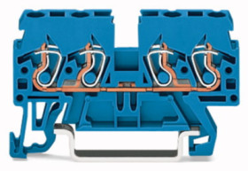 4-wire feed-through terminal, spring-clamp connection, 0.08-2.5 mm², 1 pole, 24 A, 6 kV, blue, 870-834
