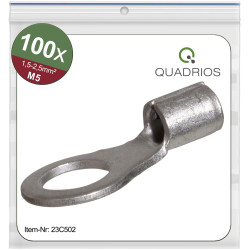 Quadrios 23C502 Ring Terminal 2.5mm&#xB2; 5.3mm &#xD8; 100 pcs Non-Insulated