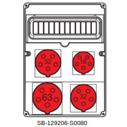 Rozdzielnica 2x5x32A 5x16A 5x63A INA=63A IP54 SB-129206-S0080-54