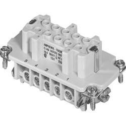 Amphenol C146 10B010 002 1 mate&#xAE; E Female Insert 10&#x2B;E Pin Size E10 Screw Lock