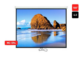 Ekran projekcyjny 100 4:3 200x150 biały matowy ściana lub sufit Maclean MC-594